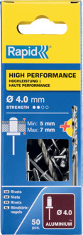 Rapid Blindklinknagels High Performance | Ø4 x 10 mm | Incl. Boor | 50 Stuks - 5001459