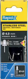 Rapid Blindklinknagels RVS | Ø4 x 14 mm | Incl. Boor | 50 Stuks - 5000395
