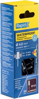 Rapid Blindklinknagels | Waterdicht | Ø 4 x 12 mm | incl. Boor | 50 stuks | Box - 5000400