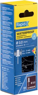 Rapid Blindklinknagels Waterdicht | Ø3,2 x 8 mm | Incl. Boor | 50 Stuks - 5000399