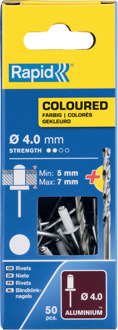 Rapid Blindklinknagels Wit | Ø4 x 10 mm | Incl. Boor | 50 Stuks - 5001463
