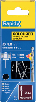 Rapid Blindklinknagels Zwart | Ø4 x 10 mm | Incl. Boor | 50 Stuks - 5001466