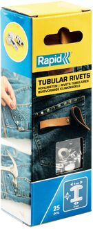 Rapid Buisvormige klinknagels Ø9 x 13 mm, 25 stuks + aambeeld - 5000416 - 5000416