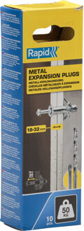 Rapid Hollewandpluggen | Ø13x65 | Voor 18-32 mm plaatdikte | 50kg draagkracht | 10 stuks in een doos - 5001554