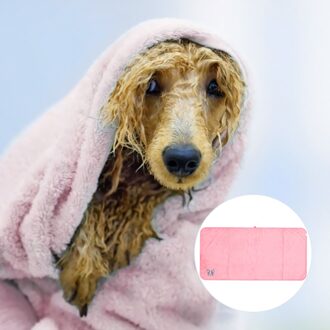 Rapid Wateropname Hond Bad Handdoek Reiniging Doekjes Haar Droog Huisdier Handdoek roze