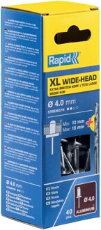 Rapid XL blindklinknagels Ø4,0 x 18 mm, 40 stuks + boor - 5000663 - 5000663