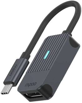 Rapoo USB-C Adapter, USB-C naar DisplayPort, grijs Desktop accessoire Zwart