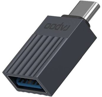 Rapoo USB-C Adapter, USB-C naar USB-A, grijs Desktop accessoire Zwart