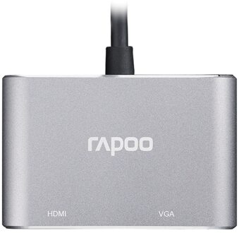 Rapoo XD10V Laptop Docking Stations USB-C 2-Port Splitter Converter USB-C Naar Hdmi Vga Multifunctionele Adapter