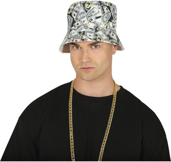Rapper/gangster verkleed vissershoedje - Dollar - 80's/90's foute party - one size