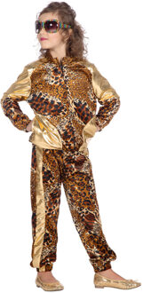 Rapper Kostuum | Camping Huispak Kitch Panter Kind Kostuum | Maat 140 | Carnaval kostuum | Verkleedkleding