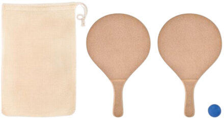 Raquet strand tafeltennis set - maat One size Bruin/groen