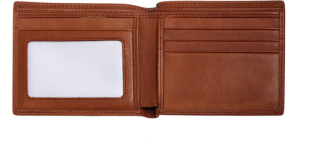 Ras Locke echt lederen bi-fold portemonnee Bruin - One Size