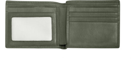 Ras Locke echt lederen bi-fold portemonnee Groen - One Size