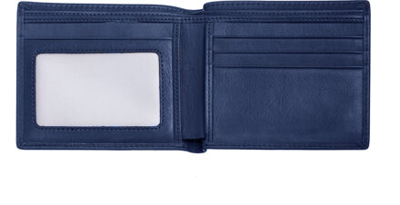 Ras Locke echt lederen bi-fold portemonnee Navy - One Size