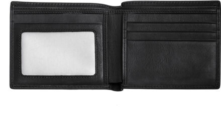 Ras Locke echt lederen bi-fold portemonnee Zwart - One Size