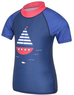 Rash Guard met korte mouwen voor kinderen en kinderen (Kobaltblauw)