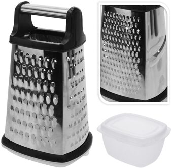 Rasp 4-zijdig met opvangbakje - Raspen Zilverkleurig