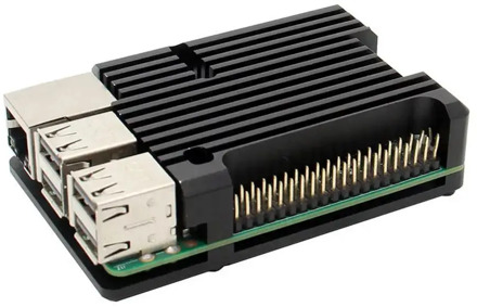 Raspberry Pi 4/3 Aluminum Case with Dual Cooling Fan Metal Shell Black Enclosure for RPI Raspberry Pi 4B/3B/3B+