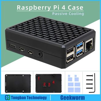 Raspberry Pi 4 Aluminium Case/Behuizing, Raspberry Pi 4B Passieve Koeling Shell, metalen Behuizing Voor Raspberry Pi 4 Model B