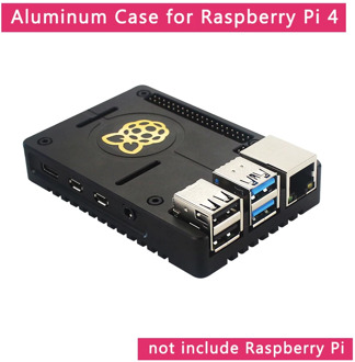 Raspberry Pi 4 Aluminum Alloy Case Ultra-thin CNC Metal Shell Passive Cooling Black Enclosure Box for Raspberry Pi 4 Model B