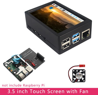Raspberry Pi 4 B 3.5 inch Touchscreen 480x320 LCD with Cooling Fan Heat Sinks ABS Case for Raspberry Pi 4 Model B or 3B+/3B