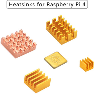 Raspberry Pi 4 Heat Sink Copper Aluminum Alloy Cooling Pad Metal Radiator Passive Cooling Heatsinks for Raspberry Pi 4 Model B