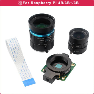 Raspberry Pi 4 HQ Camera Module Night Vision 12.3 Megapixel Sony IMX477 Sensor 6mm CS 16mm C-mount Lens for Raspberry Pi 4/3B+