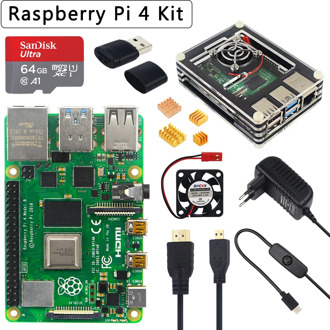 Raspberry Pi 4 Model B 2/4/8GB RAM Option 32GB SD Card| Case |Power Adapter|HDMI Cable for Raspberry Pi 4
