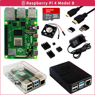 Raspberry Pi 4 Model B 2GB/4GB/8GB RAM + Case + SD Card + Power Adapter + Cooling Fan + Heatsink + HDMI Cable for Raspberry Pi 4