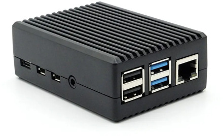 Raspberry Pi 4 Model B Black Dark Gray Aluminum Alloy Case Passive Cooling Shell Metal Enclosure Heat Dissipation for Pi 4