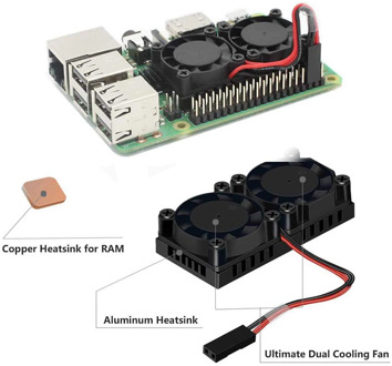 raspberry pi Dual Fan Optional Version Heatsink Cooler with Double Cooling Fans For Raspberry Pi 3 B Plus / 3 B