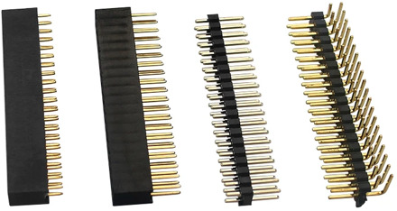 Raspberry Pi GPIO Header Kit for 2x20-pin Dual Male Right Angle Male Famale Header suitable for Raspberry Pi 4B/3B+/3B/Zero