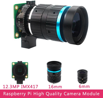 Raspberry Pi High Quality Camera Module 12.3 Megapixel Sony IMX477 Sensor Adjustable Focus 6mm CS 16mm C-mount Lens for 4B/3B+