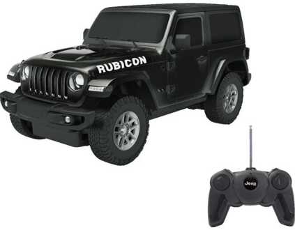 Rastar Rc Jeep Wrangler Jl Jongens 27 Mhz 1:24 Zwart Rood