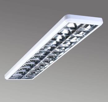 Raster-opbouwlamp 432, wit, lengte 124,5 cm wit, chroom