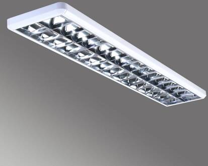 Raster-opbouwlamp 432, wit, lengte 154,5 cm wit, chroom