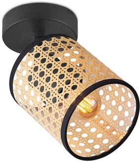 Ratan LED Opbouwspot - Naturel/zwart