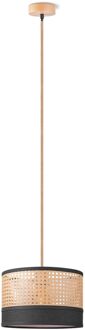 Ratan Weave Hanglamp - Linnen / zwart