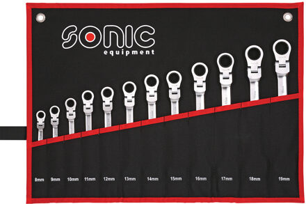 Ratelringsteeksleutelset flexibel 12-kant in etui 12-dlg. 601218