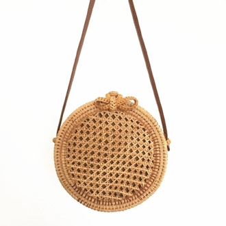 Rattan Bags Bow Hollow Out Summer Beach Shoulder Bags Straw Cross body Bag Bohemian Bamboo Bags for Women