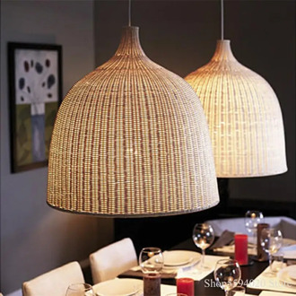 Rattan Handmade Bamboo Pendant Lights Japanese Shop Decor Hanglamp Home Decor Dining Room Loft Led Hanging Lamp E27