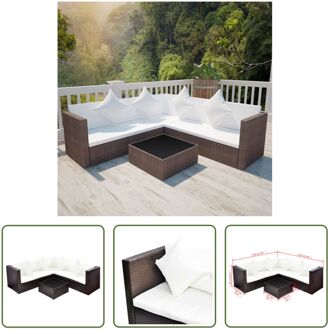 Rattan loungeset - Bruin - 118 x 60 x 64 cm - Waterdicht en weerbestendig