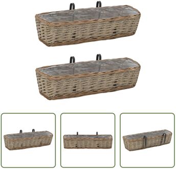 Rattan Tuinbak - 60 x 18 x 13 cm - Bruin