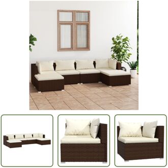 Rattan Tuinset - Bruin - Modulair Design - Waterbestendig PE-Rattan - Stevig Frame - Comfortabele