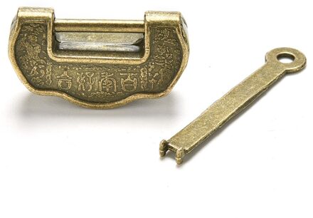 Rauwer Kast + Key Vintage Antieke Ijzeren Chinese Oude Lock Retro Messing Hangslot Sieraden Houten Doos Hangslot Lock Voor koffer D as pictures