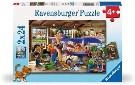 Ravensburger Airplane & Train Repair Puzzel (2x24 stukjes)