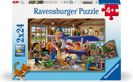 Ravensburger Airplane & Train Repair Puzzel (2x24 stukjes)