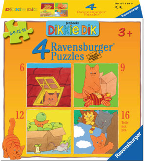 Ravensburger Dikkie Dik puzzels, 6+9+12+16 stukjes