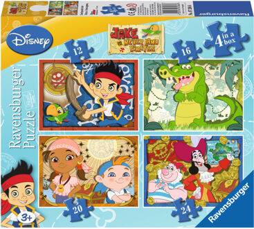 Ravensburger Disney Jake en de Nooitgedachtland Piraten puzzels, 12+16+20+24 stukjes